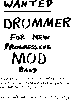 Flyer advertising for drummer